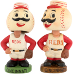 MLB "CINCINNATI REDS - MR. RED" BOBBING HEAD FIGURE PAIR.