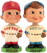 MLB CHICAGO WHITE SOX & BOSTON RED SOX BASEBALL PLAYER BOBBING HEAD FIGURE PAIR.