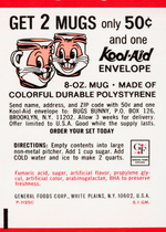 KOOL-AID UNCUT DRINK PACKETS SHEET WITH BUGS BUNNY & KOOL-AID PREMIUM OFFERS.