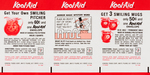 KOOL-AID UNCUT DRINK PACKETS SHEET WITH BUGS BUNNY & KOOL-AID PREMIUM OFFERS.