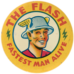 "THE FLASH - FASTEST MAN ALIVE" 1942 COMIC BOOK PREMIUM BUTTON.