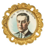 COLORFUL 1.25" "WIN WITH WILSON" FROM THE PHILIP G. STRAUS COLLECTION.