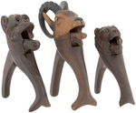 EUROPEAN HAND-CARVED FIGURAL WOODEN NUTCRACKER TRIO.