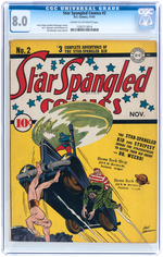 "STAR SPANGLED COMICS" #2 NOVEMBER 1941 CGC 8.0 VF.