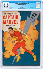 "CAPTAIN MARVEL ADVENTURES" #3 AUGUST-SEPTEMBER 1941 CGC 6.5 FINE+.