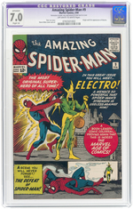 "AMAZING SPIDER-MAN" #9 FEBRUARY 1964 CGC RESTORED APPARENT 7.0 SLIGHT (A) FINE/VF (FIRST ELECTRO).