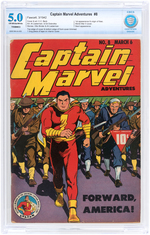 "CAPTAIN MARVEL ADVENTURES" #8 MARCH 1942 CBCS 5.0 VG/FINE TRIMMED.