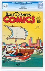 "WALT DISNEY'S COMICS AND STORIES" #9 JUNE 1941 CGC 5.0 VG/FINE.