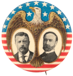 ROOSEVELT/FAIRBANKS WITH EAGLE ON STARS AND STRIPES BUTTON HAKE # 35.