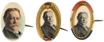 TAFT TRIO OF OVAL PORTRAIT BUTTONS.