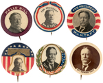 TAFT SIX 1908 AND 1912 PORTRAIT BUTTONS.