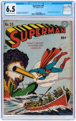 "SUPERMAN" #20 JANUARY-FEBRUARY 1943 CGC 6.5 FINE+.