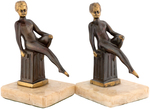 ART DECO BOOKEND PAIR.