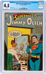 "SUPERMAN'S PAL JIMMY OLSEN" #1 SEPTEMBER-OCTOBER 1954 CGC 4.5 VERY GOOD+.