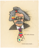 RICHARD MERKIN ALBERT EINSTEIN "THE WORLD OF SCIENCE IS MY GAME" PORTRAIT ORIGINAL ART.