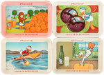 DONALD DUCK "PASCUAL" BEVERAGE TRAY LOT.