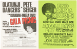 ANGELA DAVIS LOT OF EPHEMERA INCLUDING THREE RALLY FLYERS, BOOKLET AND FOLDED HANDOUT.