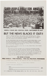 ANGELA DAVIS LOT OF EPHEMERA INCLUDING THREE RALLY FLYERS, BOOKLET AND FOLDED HANDOUT.