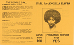 ANGELA DAVIS LOT OF EPHEMERA INCLUDING THREE RALLY FLYERS, BOOKLET AND FOLDED HANDOUT.