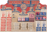 WORLD WAR II "SMOKERS' FUN SHOP" DISPLAY WITH ANTI-AXIS MATCHPACKS.