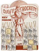 "DAVY CROCKETT KEY CHAINS" FLICKER NOVELTY FULL STORE CARD DISPLAY.