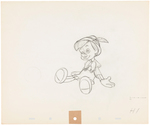 "PINOCCHIO" SEATED MARIONETTE PRODUCTION DRAWING ORIGINAL ART.