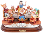 "SNOW WHITE AND THE SEVEN DWARFS" EXTRAORDINARY LAURENZ OF ITALY CAPODIMONTE SCULPTURE.