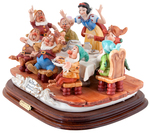 "SNOW WHITE AND THE SEVEN DWARFS" EXTRAORDINARY LAURENZ OF ITALY CAPODIMONTE SCULPTURE.