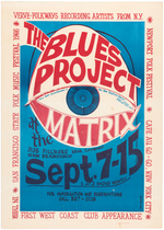 THE MATRIX 1966 CONCERT POSTER FEATURING THE BLUES PROJECT.