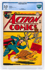 "ACTION COMICS" #75 AUGUST 1944 CBCS 3.0 GOOD/VG.