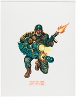 G.I. JOE BULLET-PROOF FINAL CARD ORIGINAL ART BY DOUG HART.