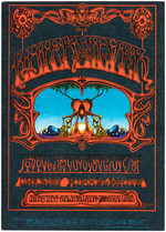 FAMILY DOG CONCERT POSTER AND POSTCARD FD-101 FEATURING QUICKSILVER MESSENGER SERVICE.