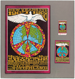 BILL GRAHAM CONCERT POSTER, POSTCARD & TICKET BG-100 FEATURING JEFFERSON AIRPLANE & BIG BROTHER.