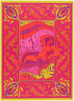 BIG BROTHER AND THE HOLDING COMPANY WITH MOBY GRAPE AT THE ARK 1967 CONCERT POSTER.