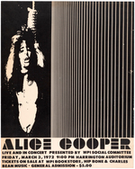 RARE ALICE COOPER 1972 CONCERT POSTER FROM WORCESTER, MASSACHUSETTS.