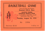 "MAURICE STOKES MEMORIAL BASKETBALL GAME" 1970 GAME POSTER & TICKET STUB.