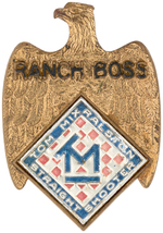 TOM MIX "RANCH BOSS" SILVER FOIL VARIETY BADGE.