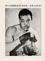 "JOE LOUIS VS. EZZARD CHARLES" YANKEE STADIUM 1950 PROGRAM W/TICKET STUBS.