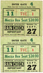 "JOE LOUIS VS. EZZARD CHARLES" YANKEE STADIUM 1950 PROGRAM W/TICKET STUBS.