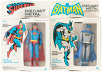 MEGO DIECAST DC PAIR OF BATMAN AND SUPERMAN IN BOXES.