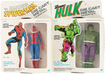 MEGO DIECAST MARVEL PAIR OF SPIDER-MAN AND HULK IN BOXES.