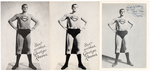 "ADVENTURES OF SUPERMAN" GEORGE REEVES FAN POSTCARD/PHOTO TRIO.