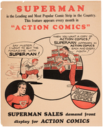 SUPERMAN "ACTION COMICS" RETAILER'S LETTER & NEWSSTAND PROMOTIONAL FLIER.