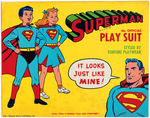 "SUPERMAN PLAY SUIT" BOXED 1954 OUTFIT WITH COMIC BOOK & CERTIFICATE.