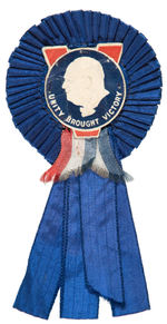 “UNITY BROUGHT VICTORY” CHURCHILL PAPER AND FABRIC LARGE BADGE.