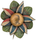 OUTSTANDING "FOR PRESIDENT" ROOSEVELT PORTRAIT AT CENTER OF MECHANICAL FLOWER.