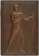 BOXING LEGEND JOHN L. SULLIVAN COPPER RELIEF DISPLAY.