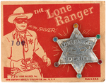 "THE LONE RANGER BADGES" CARDED VARIETY LOT.