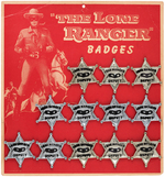 "THE LONE RANGER BADGES" CARDED VARIETY LOT.