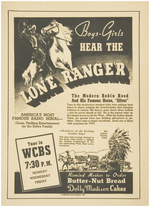 LONE RANGER BUTTERNUT SAFETY CLUB LOT WITH RARE BADGE & AD.